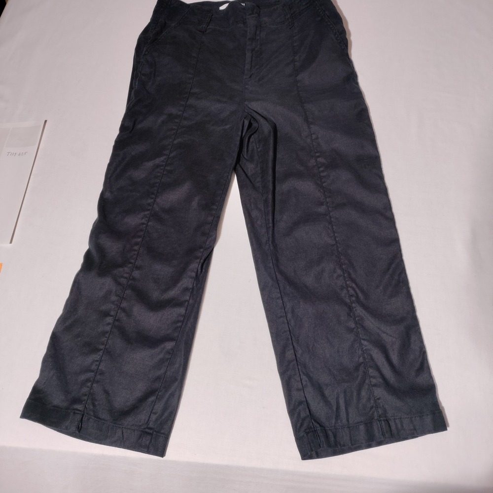 Level 99 Black Wide Leg Cropped Pants Sz 31 (30.5"x24") Linen‎ Lyocell Spandex
